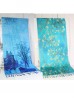 Almond Blossoms & Winter Landscape Double-sided Oil Painting Scarf